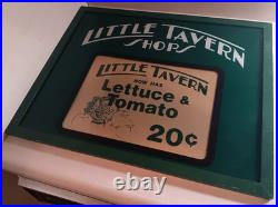 Vintage Little Tavern Shops Restaurant Sign Baltimore Diner Metal & Plexiglass