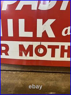 Vintage Lykens Dairy For The Mothers Who Care Painted Metal Sign