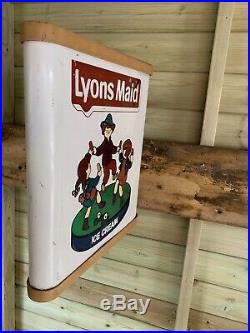 Vintage Lyons Maid Ice Cream Double Sided Metal Shop Advertising Sign