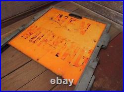 Vintage MEN WORKING 2 Sided Foldable HEAVY DUTTY Metal Sign