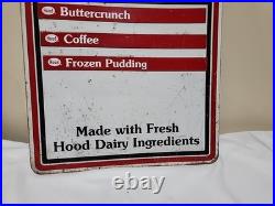 Vintage METAL HOOD ICE CREAM DAIRY COW MILK FOOD CAFE MENU MAGNET DISPLAY SIGN
