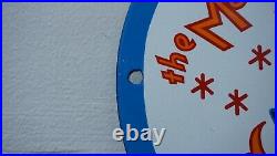 Vintage Mad Hatter Porcelain Sign Gas Oil Walt Disney Rare Ad Tiki Pump Station