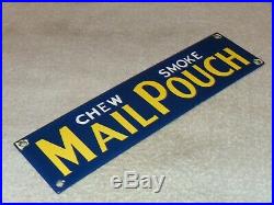 Vintage Mail Pouch Smoke Chew 12 Porcelain Metal Tobacco Gas Oil Door Push Sign