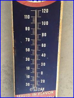 Vintage Mail Pouch Thermometer Tin Metal Chew Tobacco Sign 39
