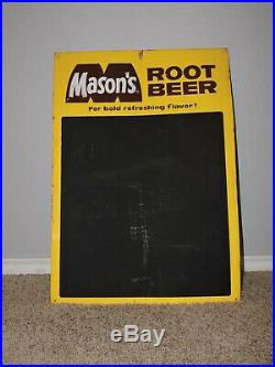 Vintage Mason's Root Beer Chalkboard Menu Sign Donasco Metal Embossed