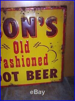 Vintage Mason's Root Beer Embossed Metal Sign 20 x 28 Stout Sign Co St Louis MO