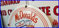 Vintage Mcdonalds Porcelain Gas Metal Station Restaurant Fast Food Burger Sign