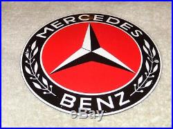 Vintage Mercedes Benz Luxury Car 5 Porcelain Metal Enamel Gasoline & Oil Sign