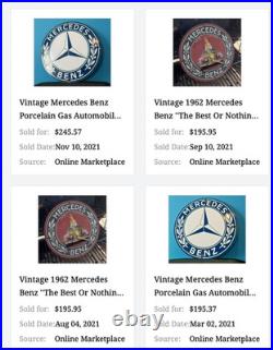Vintage Mercedes Benz Luxury Car Truck 12 Porcelain Metal Suv Gasoline Oil Sign