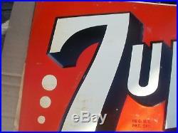 Vintage Metal 7up Soda Sign Great Condition Art Dec Style