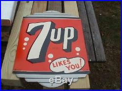 Vintage Metal 7up Soda Sign Mint Condition