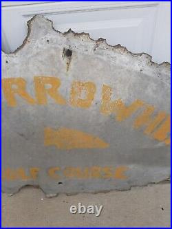 Vintage Metal Advertising Sign for Arrowhead Golf Course