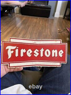 Vintage Metal Bowtie Firestone Tire Rack Service Station Display Sign Gasoline
