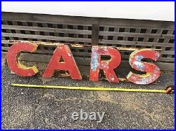 Vintage Metal CARS Advertising Sign