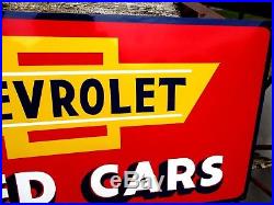 Vintage Metal Chevy CHEVROLET USED CARS Truck Gas Oil 36 Car Auto Sales Sign