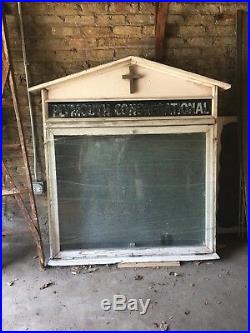 Vintage Metal Church Sign Industrial Billboard display board glass case