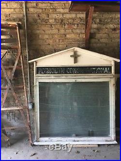 Vintage Metal Church Sign Industrial Billboard display board glass case