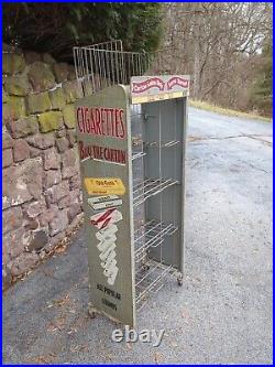 Vintage Metal Cigarette'BUY THE CARTON' Advertising Rolling Store Display Rack