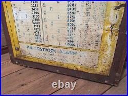 Vintage Metal Decimal Wall Chart Morse Cutting Tools Tap Drill Sign TOLEDO, OHIO