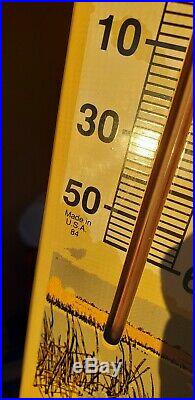 Vintage Metal Ducks Unlimited Thermometer Sign Mint Hunting Graphic 24X8