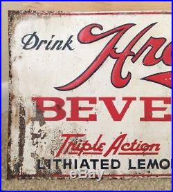 Vintage Metal Embossed Sign Hrobaks Beverages Philadelphia Soda Cola Advertising
