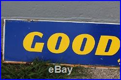 Vintage Metal Good Year Advertising Double Sided Tire Sign Large 66 x 12