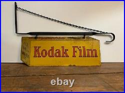 Vintage Metal Kodak Film Sign, 1914, Autographic, with Original Bracket