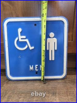 Vintage Metal MEN Bathroom Restroom Sign Embossed Steel Wheelchair Accessible