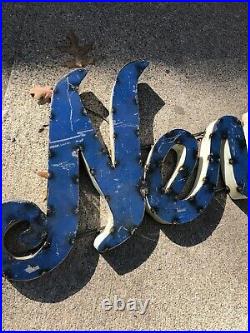 Vintage Metal New York In Script Sign, 4ft 9X 13inch Tall, 2thick, 5lbs