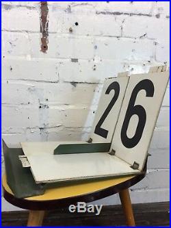 Vintage Metal Numbers Made in Poland Industrial Scoreboard Salvaged Flipchart