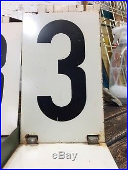 Vintage Metal Numbers Made in Poland Industrial Scoreboard Salvaged Flipchart