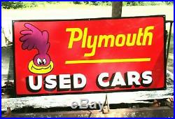 Vintage Metal Old Road Runner Dodge Plymouth USED CARS Truck 36 Car Sign Hotrod