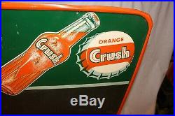 Vintage Metal Orange Crush Tin Menu Chalkboard Sign 27x19 Soda Pop Advertising