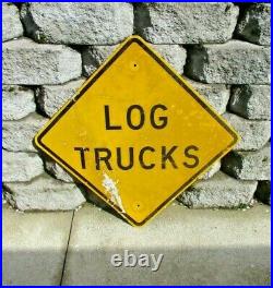 Vintage Metal Oregon Log Trucks Sign 24 X 24 Retired Vintage Logging