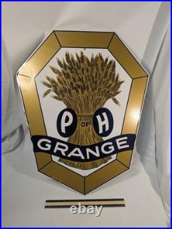 Vintage Metal P of H Grange Metal Sign In Great Condition. See Pictures