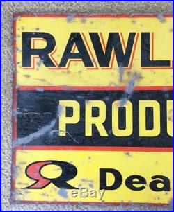 Vintage Metal Rawleigh Products Dealer Double Sided Flange Advertising Sign