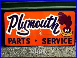 Vintage Metal Road Runner Dodge Plymouth PARTS SERVICE Truck 36 Car Hotrod Sign