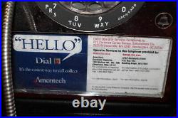 Vintage Metal Rotary Dial Coin-Op Pay Phone Payphone Telephone Sign WithDoor Key