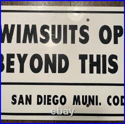 Vintage Metal San Diego Swimsuits Optional Beyond This Point Code 56.53 24x12