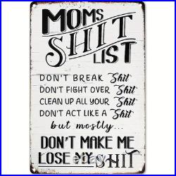 Vintage Metal Sign Aluminum 8x12 Inch Funny Moms Kitchen Door Decor Vintage Metal Sign Aluminum 8x12 Inch Funny Moms Kitchen Door Decor