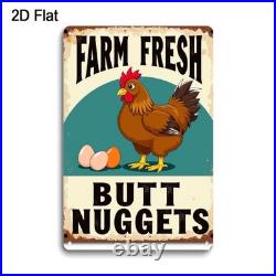 Vintage Metal Sign Inch Farm Fresh Butt Nuggets Aluminum Sign Rustic Decor