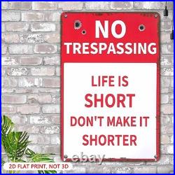 Vintage Metal Sign No Trespassing Heavy Duty Aluminum Sign Outdoor Use