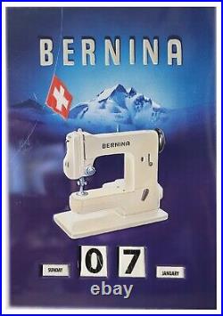 Vintage Metal Sign Original Date Display for Bernina Sewing Machines Dealer