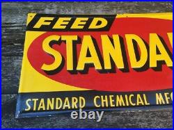 Vintage Metal Sign Original Standard Feed & Chemical Omaha Antique Farm Sign