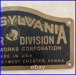 Vintage Metal Sign Pa. Crusher Division Bath Iron Works, West Chester, Pa