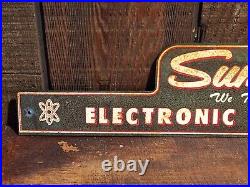 Vintage Metal Sign SUN 920 ELECTRONIC ENGINE TESTER Great Caveman Sign