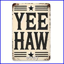 Vintage Metal Sign Yee Haw Metal Star Decorations Retro Aluminum Sign
