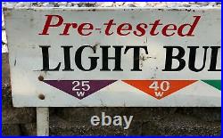 Vintage Metal Sylvania Light Bulbs Sign Double Sided Advertising Store Display