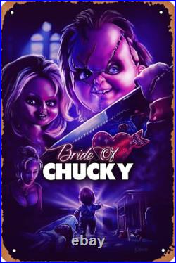Vintage Metal Tin Sign Bride of Chucky Horror Movie Poster for Bar, Pub, Home, Coff