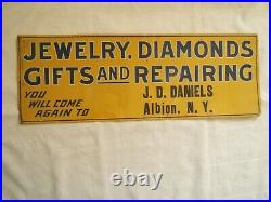 Vintage Metal Trade Sign Jewelry & Diamonds